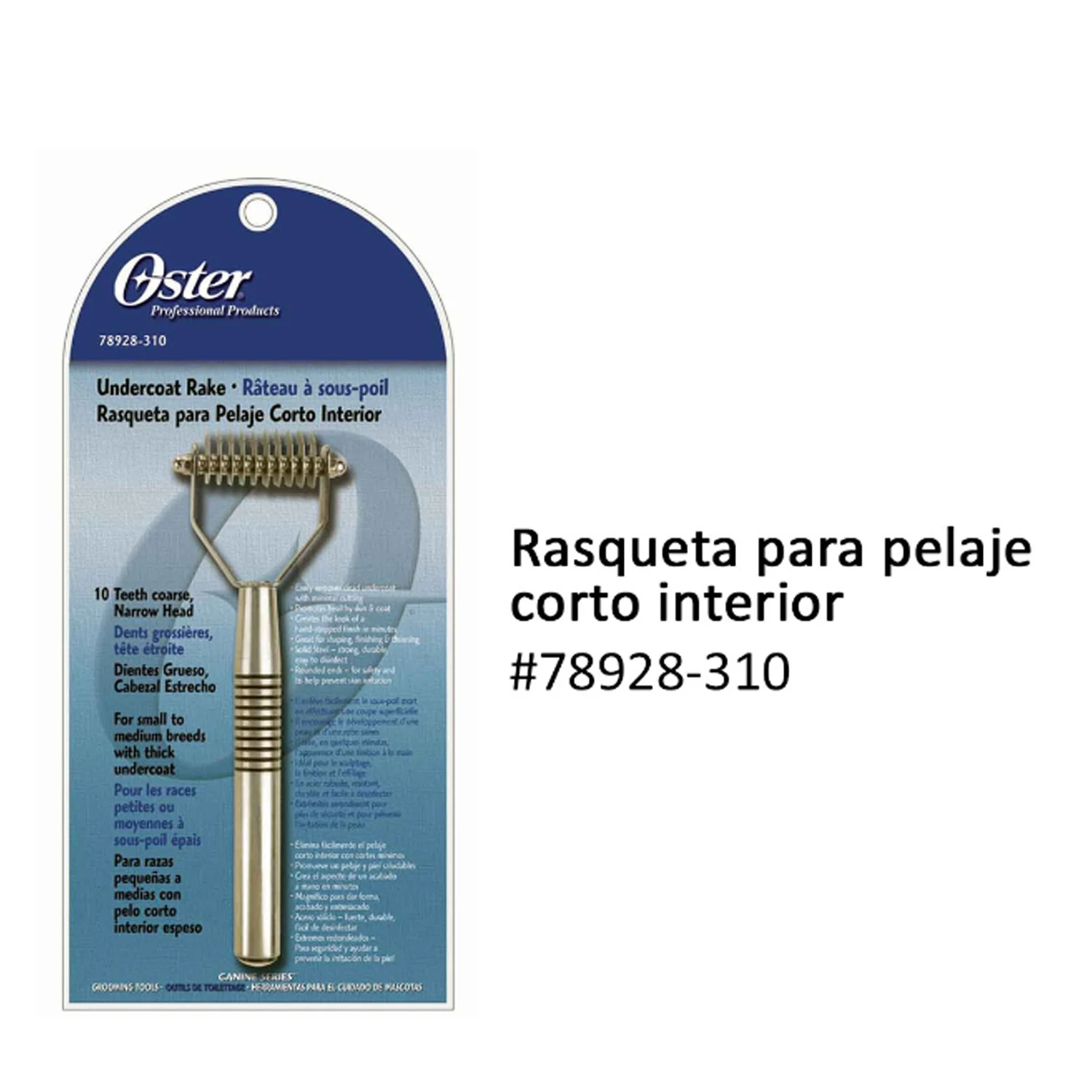 RASQUETA PARA PELAJE CORTO INFERIOR