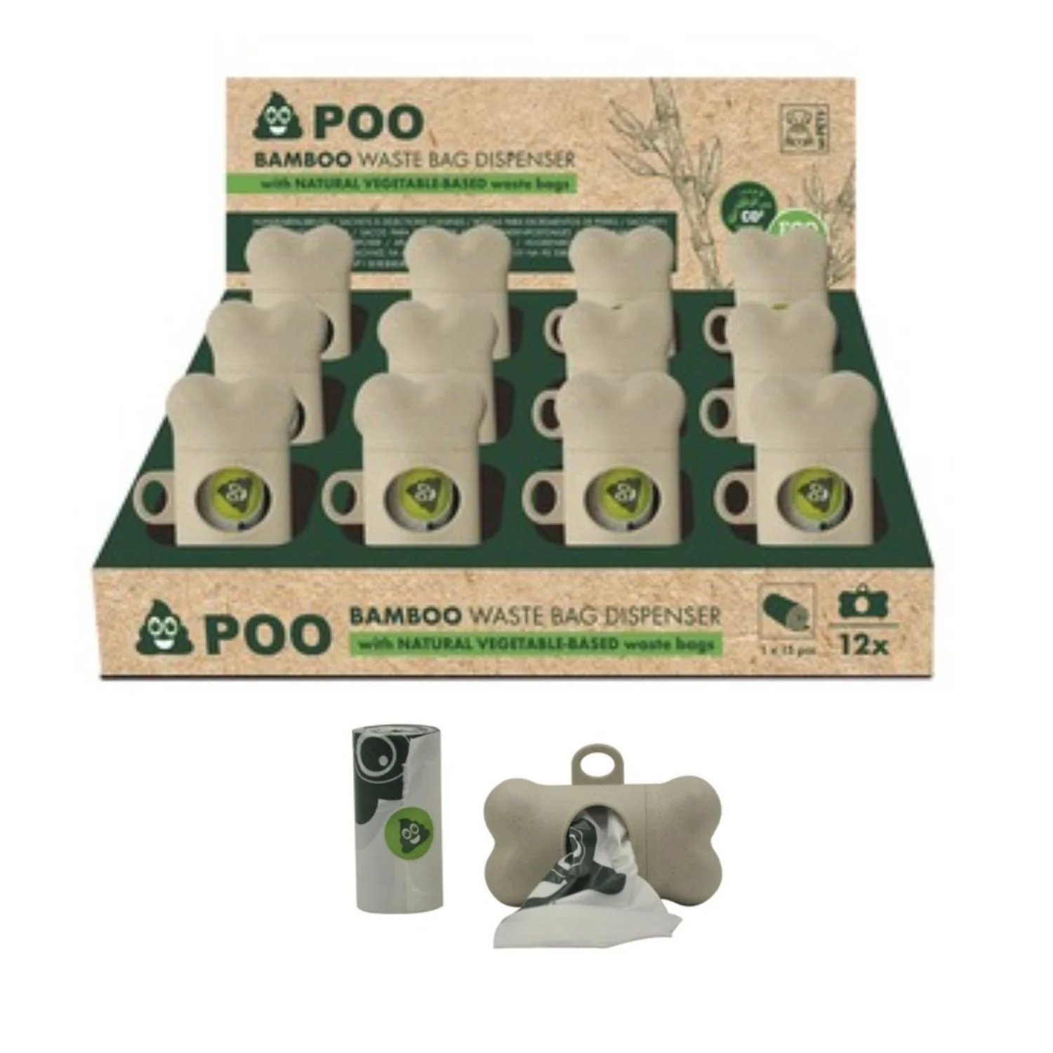 DISPENSADOR DE BOLSAS BAMBOO (12UNDS)