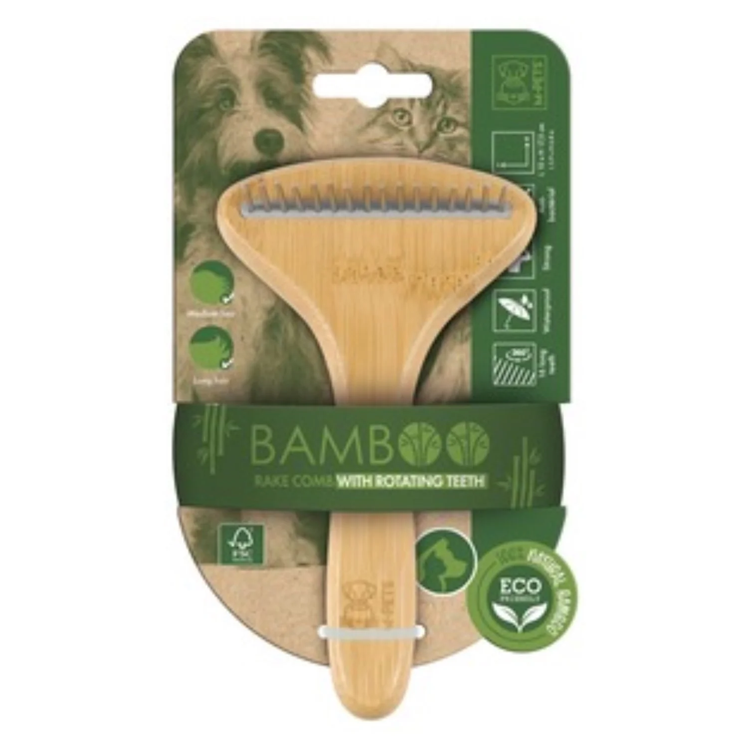 PEINE CON 16 DIENTES GIRATORIOS BAMBOO