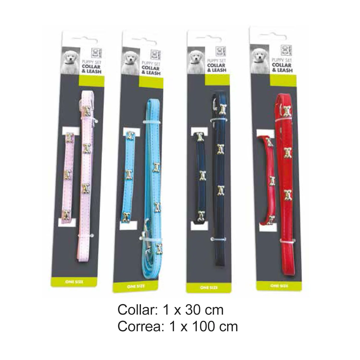 JUEGO COLLAR / CORREA M-PETS