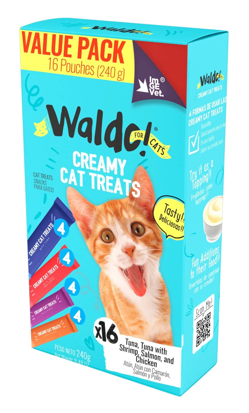WALDO CREAMY SNACK PARA GATO 16 PK