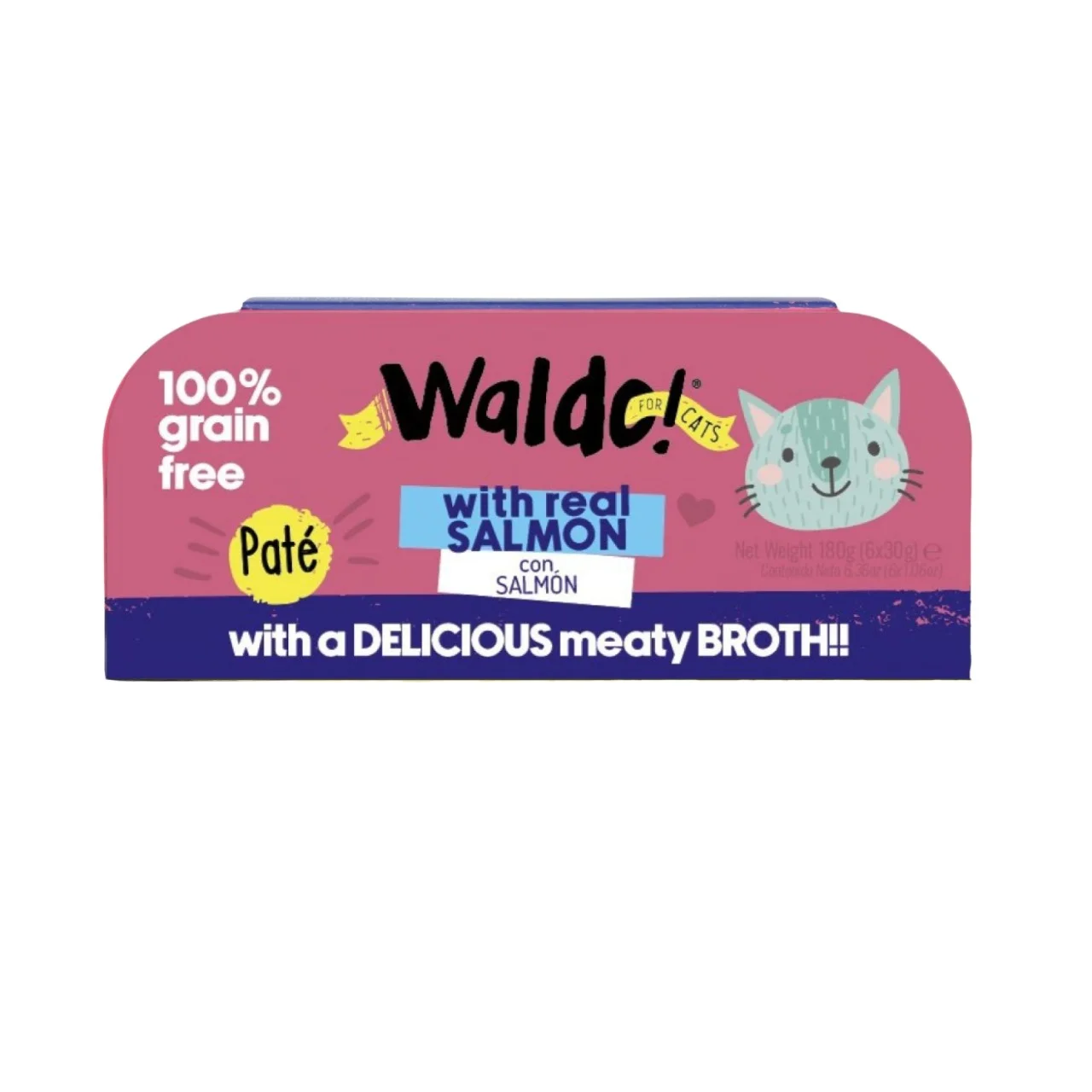 WALDO FOR CATS TARRINAS 6PACK SALMON 30G